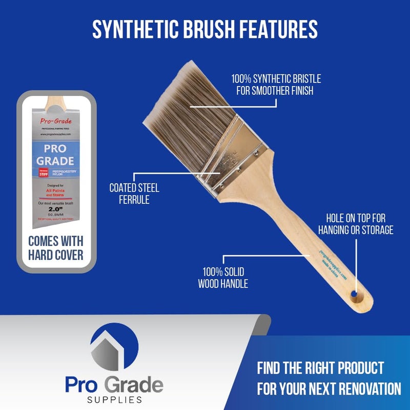 Pro-Grade Pro Grade - Paint Brushes - 12Ea 3" Angle Brushes - Image 3